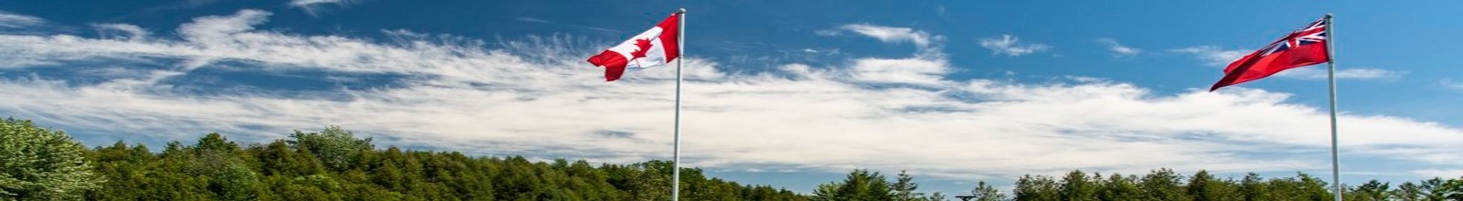 canadian flag and clouds