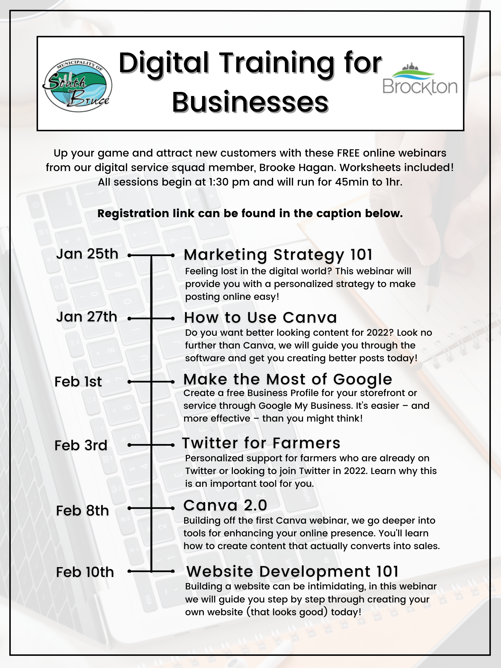 schedule for the digital marketing webinars