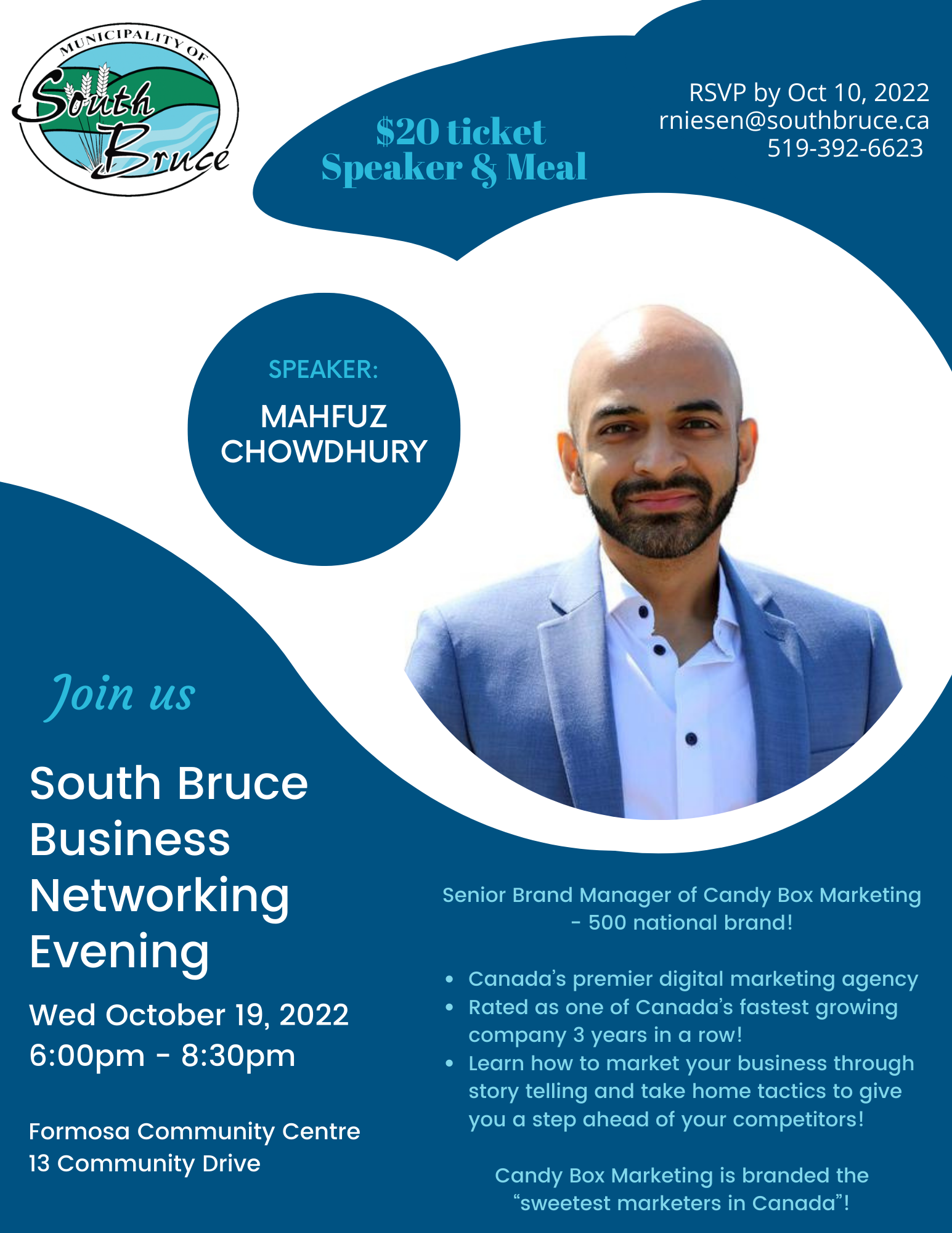 Business networking poster with Mahfuz Chowdhury