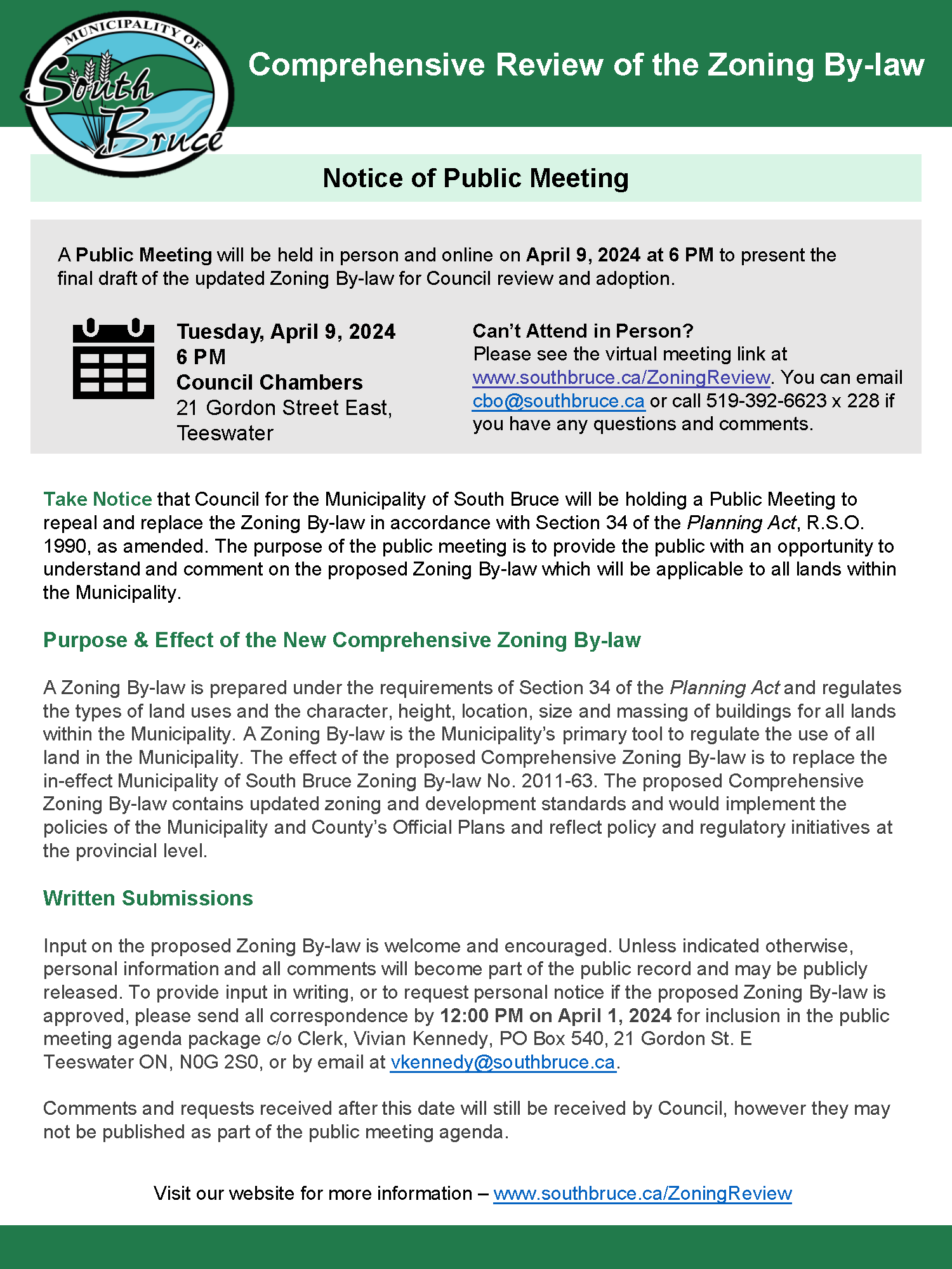 Zoning By-Law Review Flyer