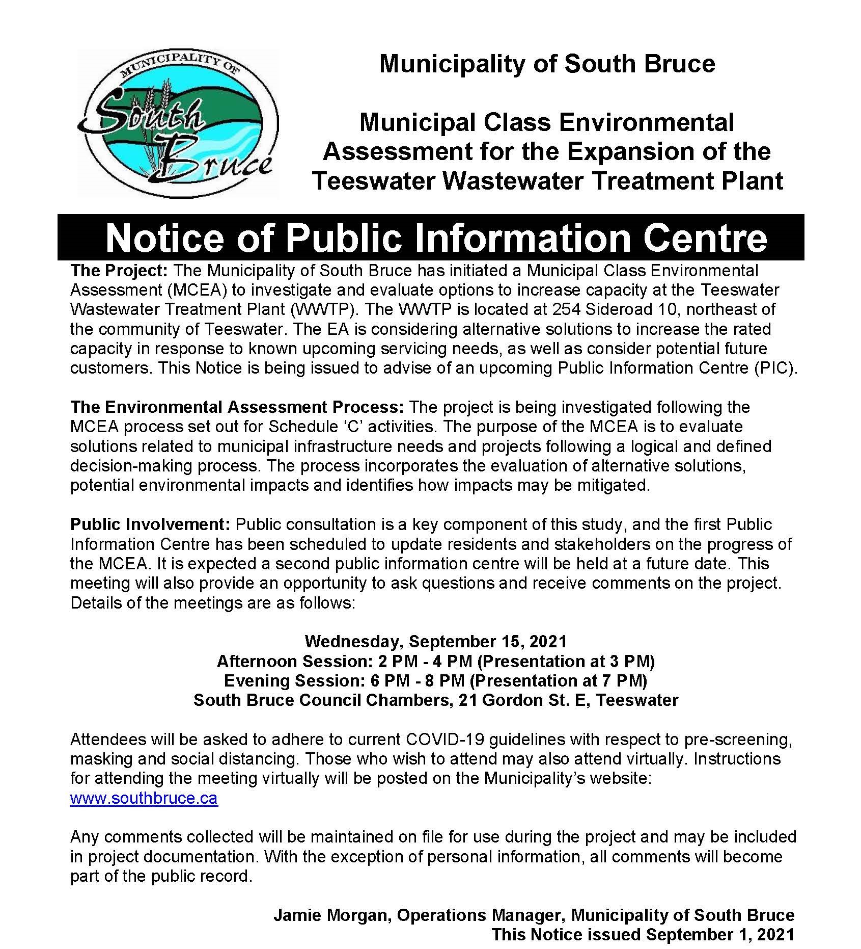 Notice of Public Information Centre