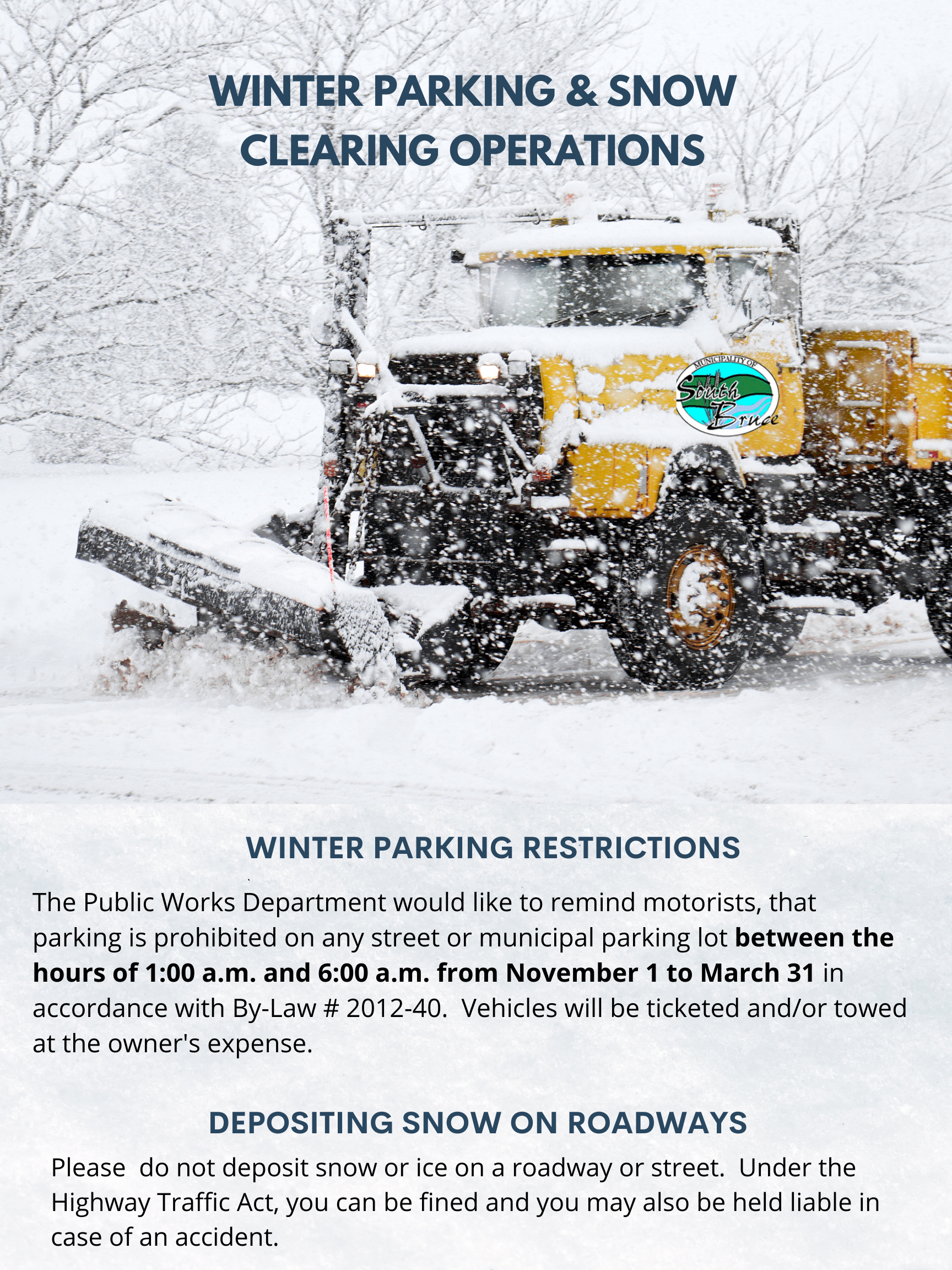 Winter Parking and Snow Clearing Operations Poster