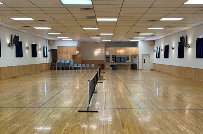 Upstairs Hall at the Formosa Community Centre, used for pickleball, receptions, dances, etc.