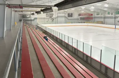 view of the bleachers