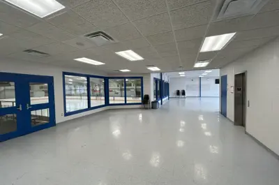 upstairs lounge overlooking ice surface at Mildmay Arena