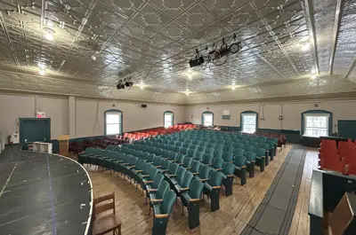 Seating Area in the upstairs auditorium of the Teeswater Town Hall