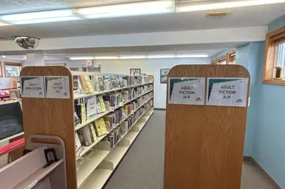 bookcases at the Mildmay Library