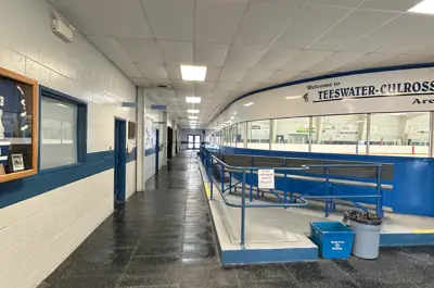 lobby area adjacent to the ice pad at the Teeswater Arena