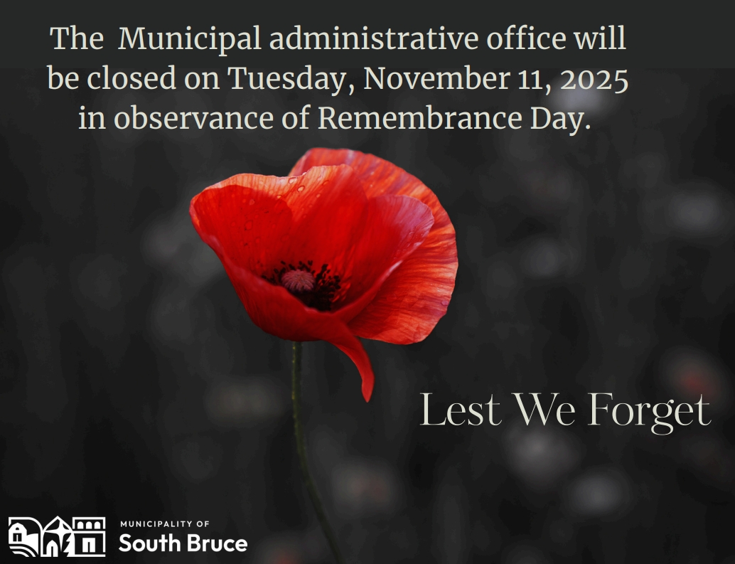 Municipal Office Closed Remembrance Day